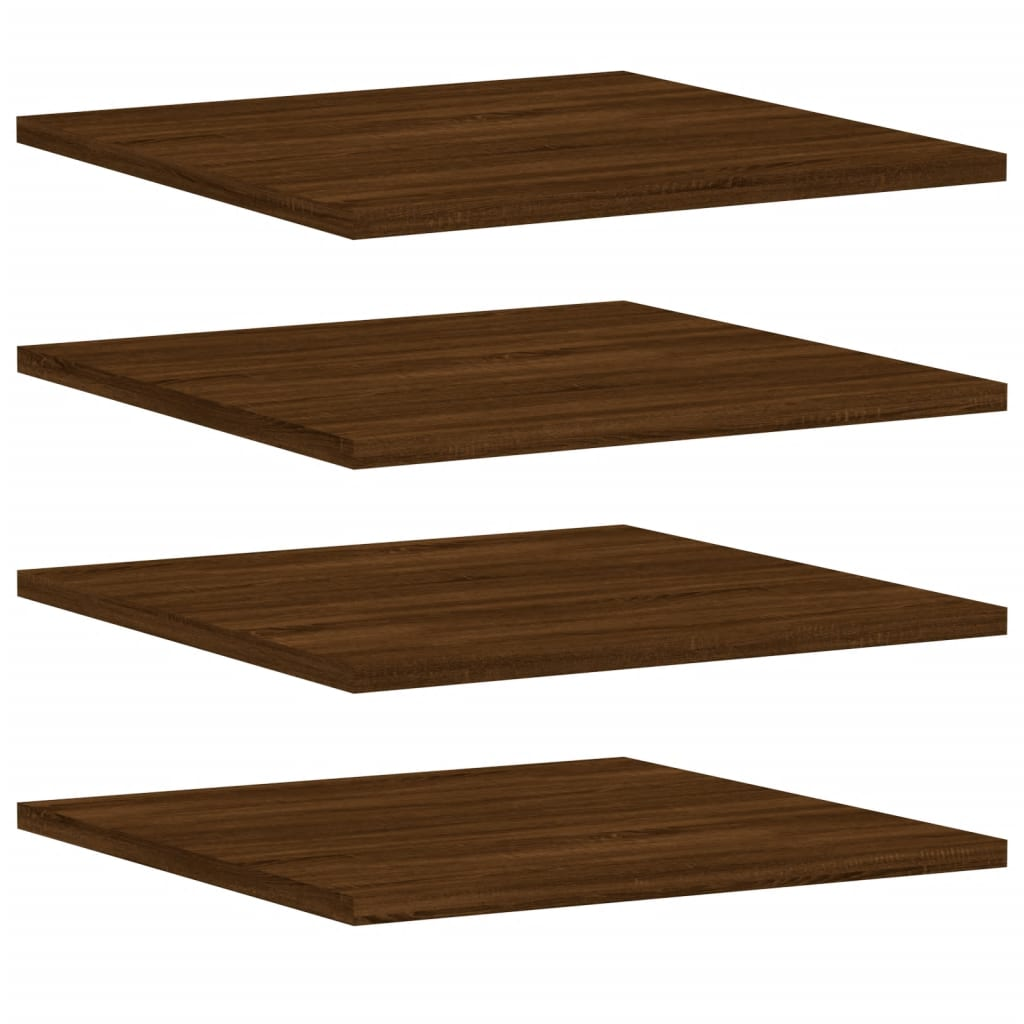 4 db barna tölgy színű szerelt fa fali polc 40 x 50 x 1,5 cm (838223)