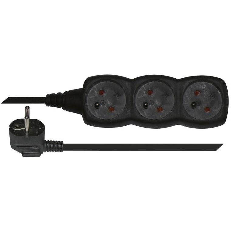Emos hosszabbító 250V, 3db aljzattal, 3m, fekete (1902230300)
