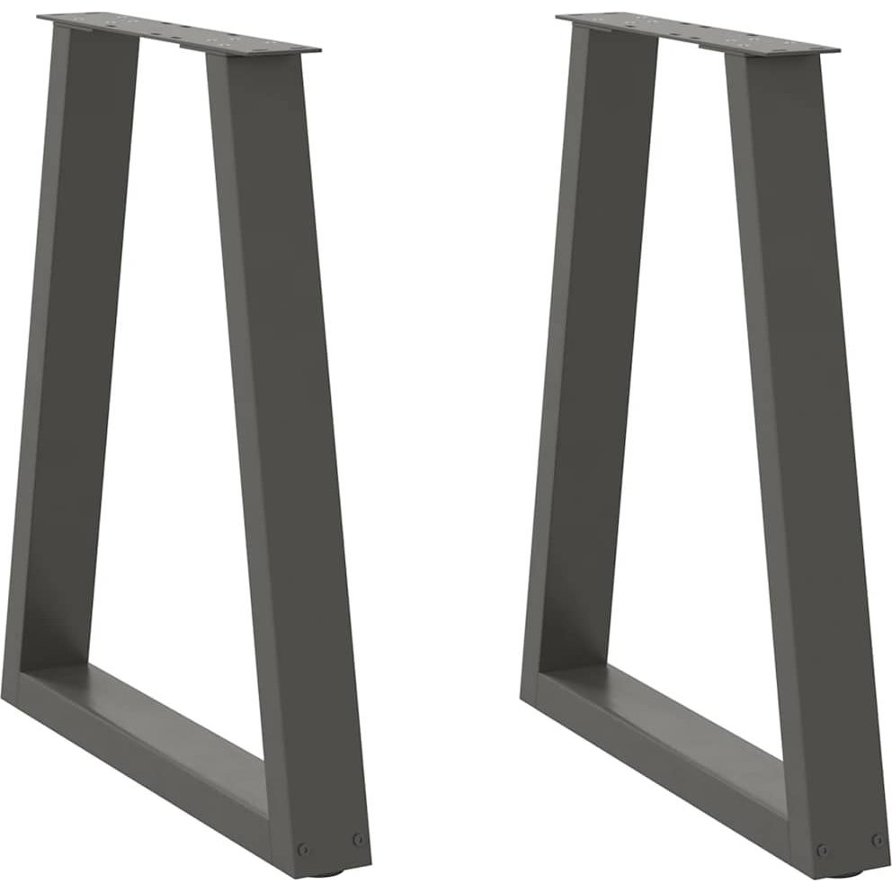 2 db antracit acél dohányzóasztal lábak V-alakú 50x(72-73) cm (4012562)