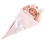 Llorens újszülött sírós lány baba fagyitölcsér alakú pólyában 36cm (63632)
