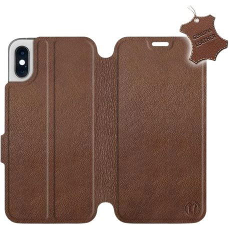 Mobiwear Apple iPhone X barna flipes bőr tok (5903226496112)