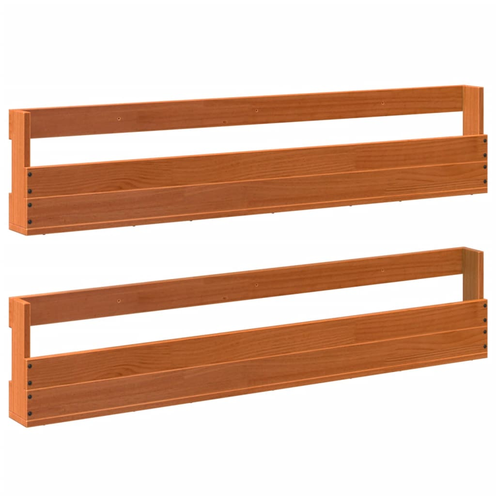 2 db viaszbarna tömör fenyőfa fali cipőtartó 110x8,5x23,5 cm (844490)