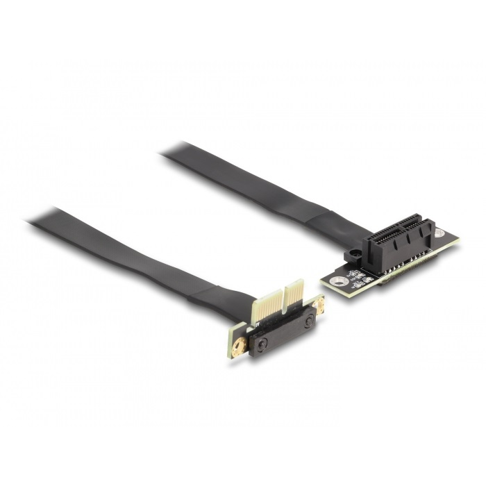 Delock PCI Expressz riser kártya x1 apa 90 -os szögben - x1 szlot 90 -os szögben kábellel 60 cm (88043) (88043)