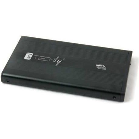 Techly I-CASE SU3-25B behuizing voor opslagstations Zwart 2.5" Stroomvoorziening via USB