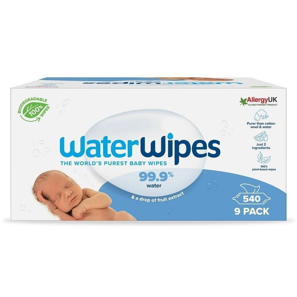 Waterwipes 100% BIO lebomló popsitörlő 9 × 60 db