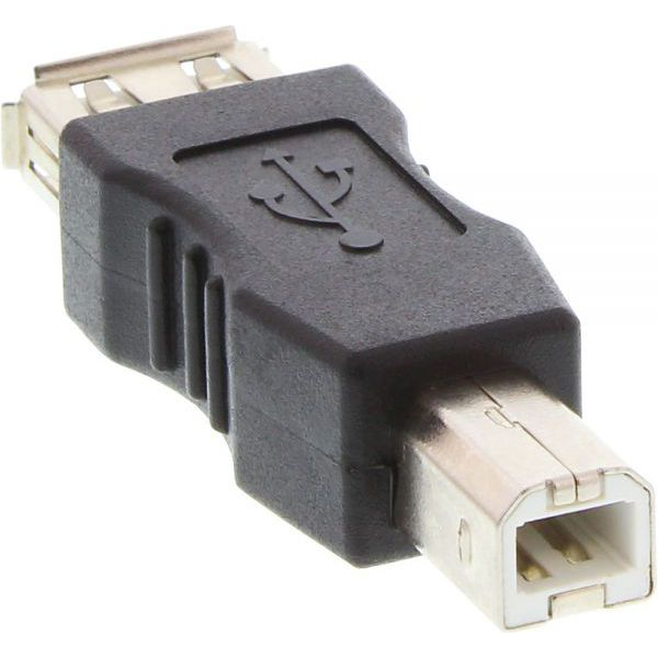 InLine 33442 adattatore per inversione del genere dei cavi USB 2.0 A female USB 2.0-B M Beige