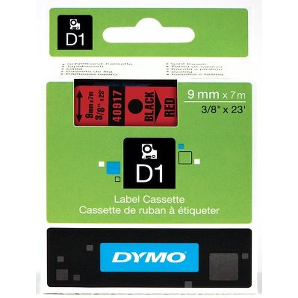 Dymo D1 feliratozógép szalag 9mm x 7m - Fekete/Piros (NDY0720720)
