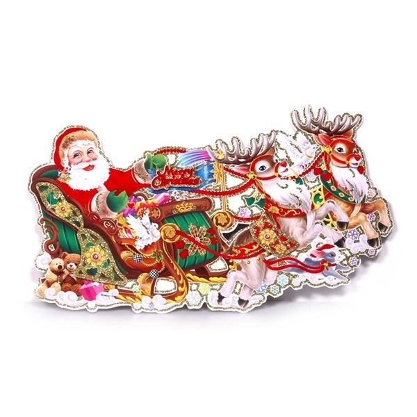 Iris 3D Mikulás mintás karton dekoráció (34x21cm) 2db (020-17) (is020-17)