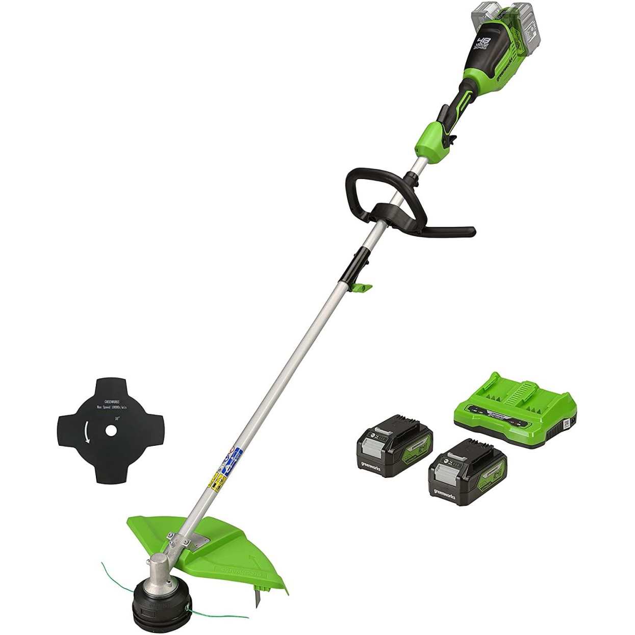 Greenworks GD24X2TXK4x akkumulátoros fűszegélynyíró, 24V, két akkuval és töltővel (2108107UD-GW) (2108107UD-GW)