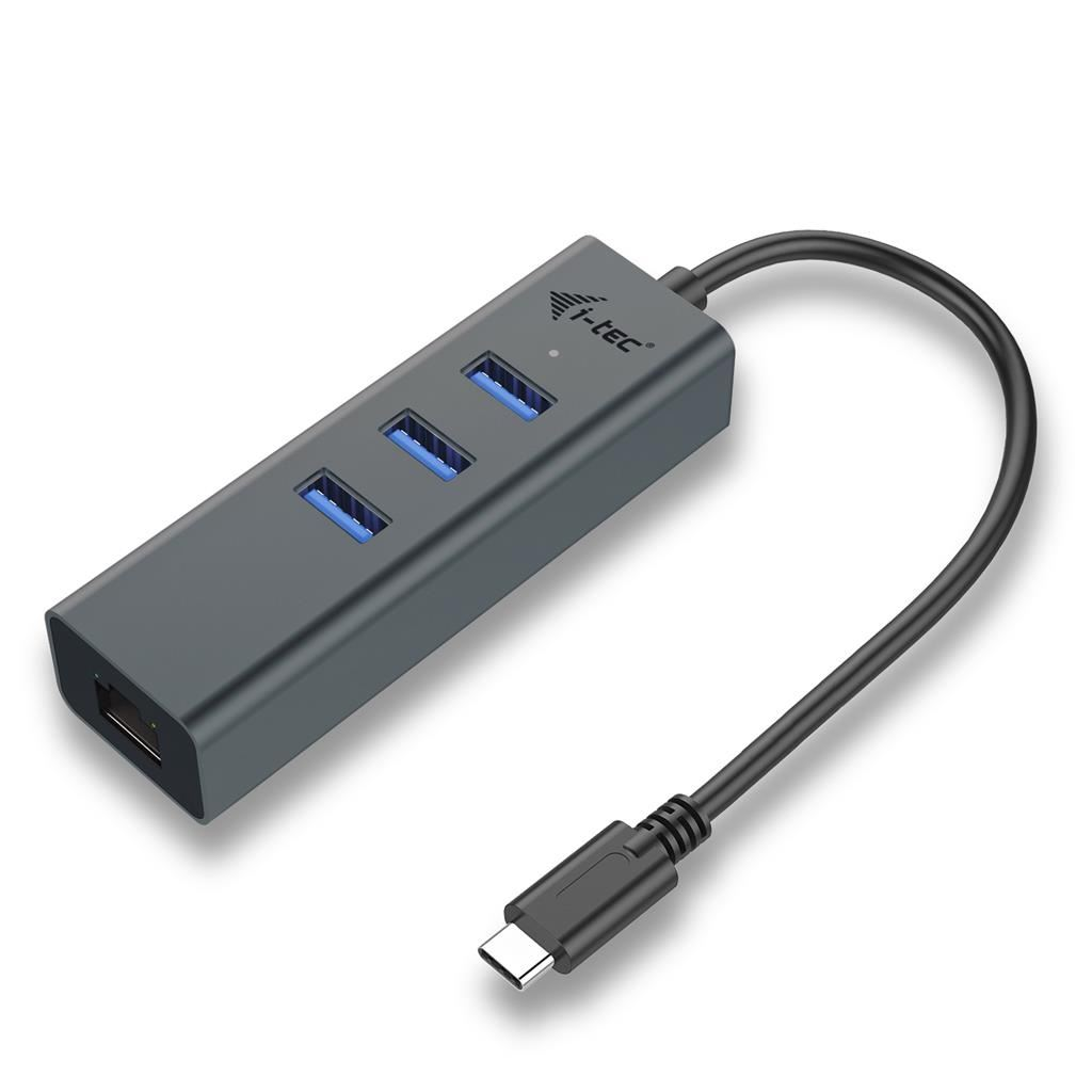 i-tec USB C Metal 3 portos HUB Gigabit Ethernet (C31METALG3HUB) (C31METALG3HUB)