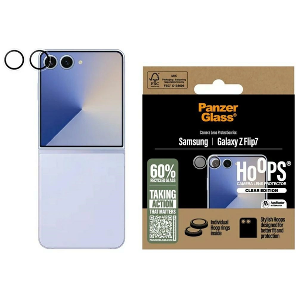 PanzerGlass ® Hoops® Transparent Camera Lens Protector Samsung Galaxy Z Flip7 Pellicola proteggischermo trasparente 1 pz