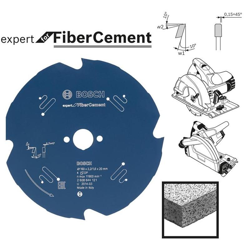Bosch Expert Szálcement Körfűrészlap Ø 190mm 4 fog (2608644125)