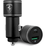 Ferrari FEOCCALBK Autós Töltő 1XUSB-A és 1xUSB-C Csatlakozóval PD-QC 3.0 36W Fekete
