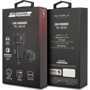 Ładowarka Ferrari Scuderia 1x USB-A 1x USB-C 3.6 A  (FER000380)
