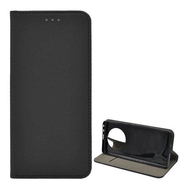 Tok álló, bőr hatású (FLIP, oldalra nyíló, asztali tartó funkció, rombusz minta) FEKETE [Huawei Mate 40 Pro] (5996591022369)