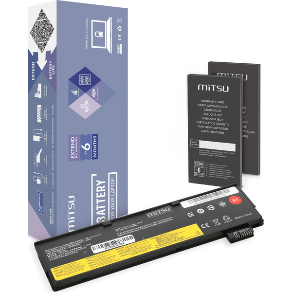 Bateria Mitsu Bateria SB10K97582 do Lenovo ThinkPad T470 T570
