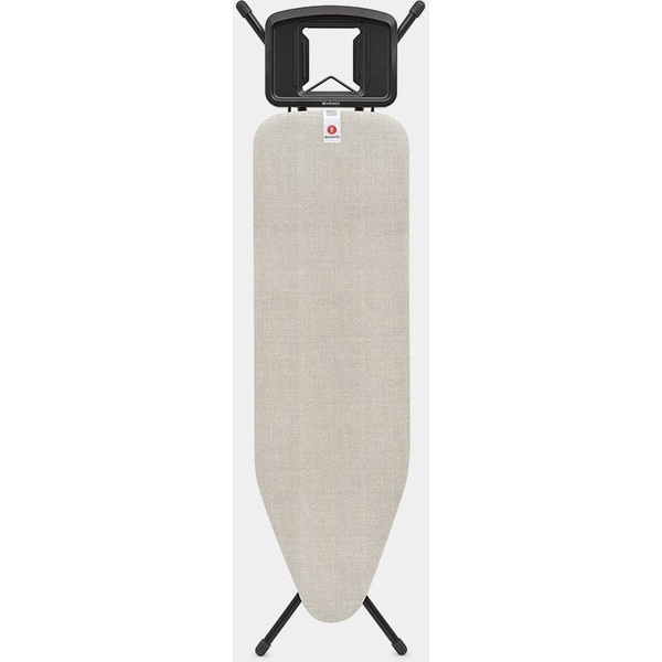 BRABANTIA Solid Steam Iron Rest vasalódeszka 1240x380mm - B méret. fix vasalótámasz. D=22mm fekete váz. farmer szürke huzat - 236129