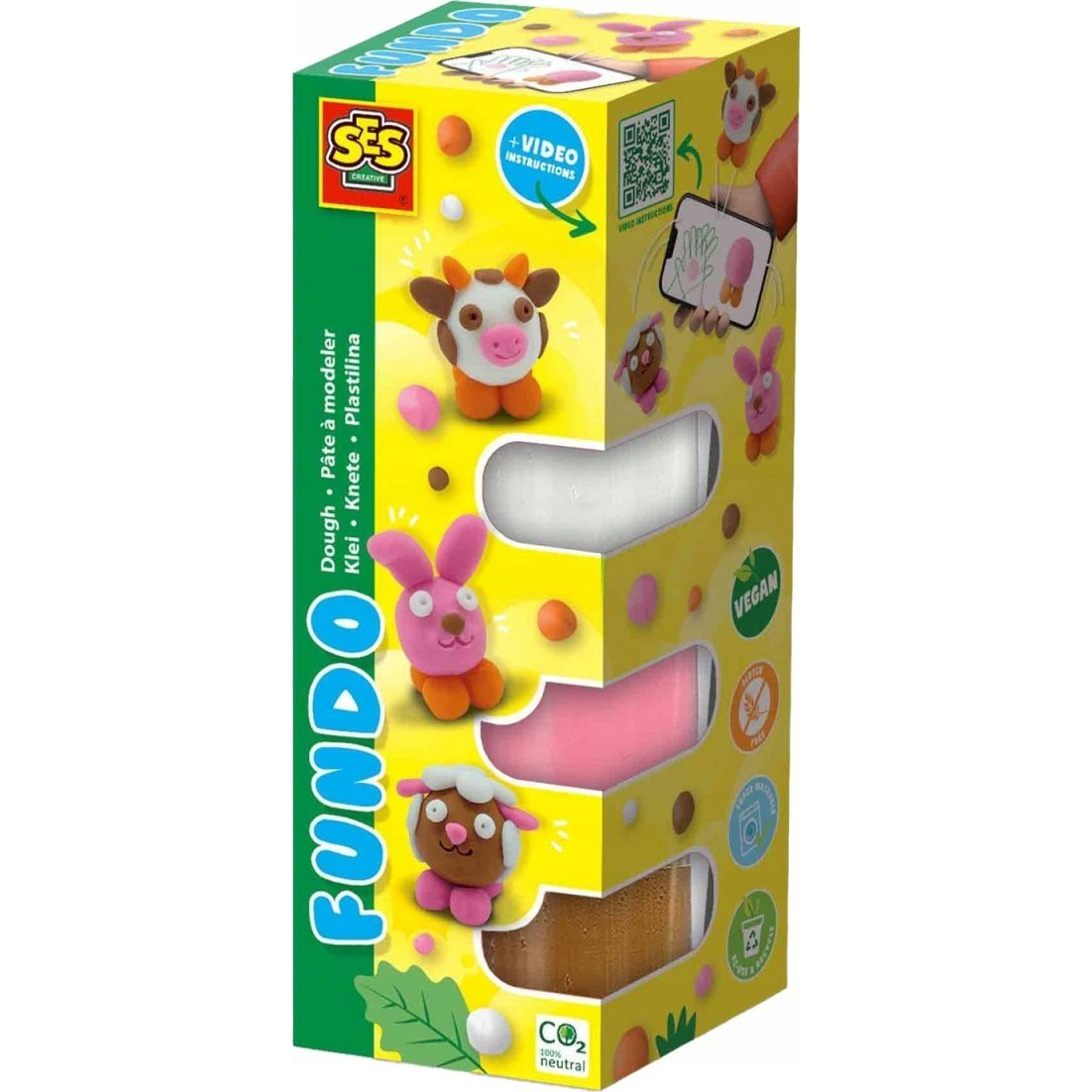 SES Creative 00811 modellező kellék Modellező gyurma 310 g Barna, Narancssárga, Rózsaszín, Fehér 4 db ( )