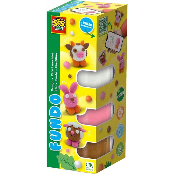 SES Creative 00811 composto per ceramica e modellazione Pasta modellabile 310 g Marrone, Arancione, Rosa, Bianco 4 pz