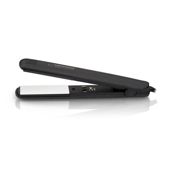 Преса за коса Esperanza, 2,5 см x 9,4 см, черна