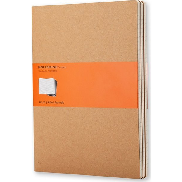  Moleskine Zestaw 3 zeszytów MOLESKINE Cahier Journals XL (19x51cm), w linie, 120 stron, piaskowy