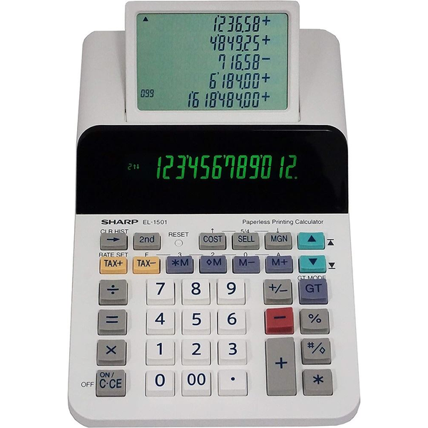 Sharp EL-1501 regnemaskine Desktop Udskrivning Flerfarvet, Hvid
