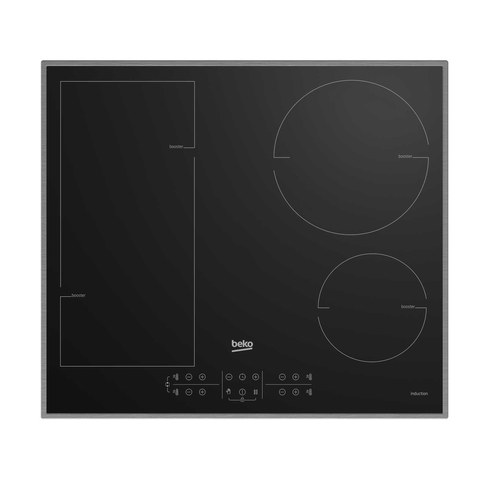 Beko HII 64200 FMTX főzőlap Fekete Beépített 58 cm Zónás indukciós főzőlap 4 zóna (HII 64200 FMTX)
