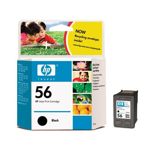 HP 56 Black Original Ink Cartridge глава и патрон за мастиленоструен принтер 1 броя Оригинал Стандартен добив Черен