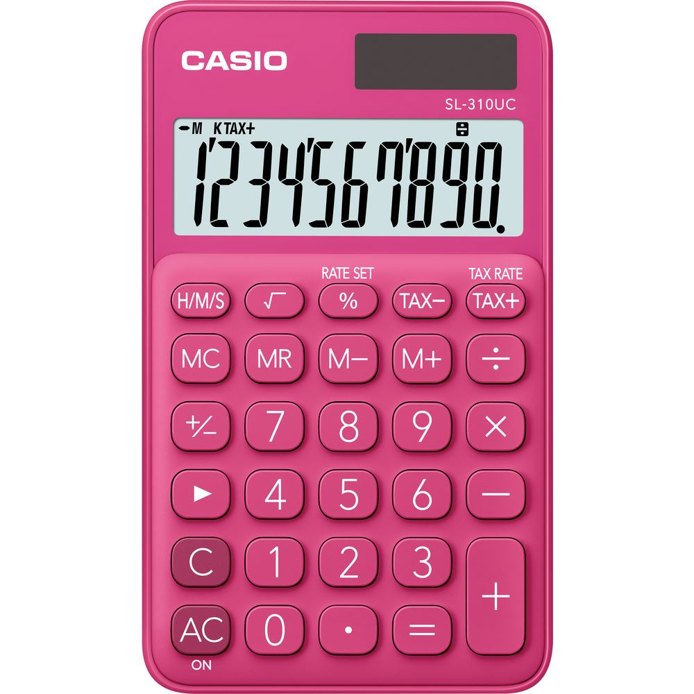 Casio SL-310UC-RD zsebszámológép, pink (SL-310UC-RD)