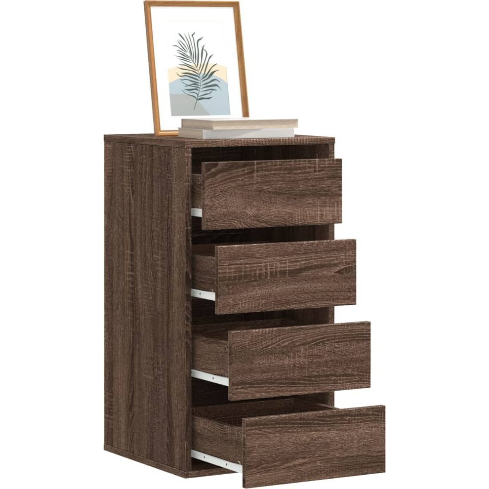 barna tölgy színű szerelt fa fiókos sarokszekrény 40x41x76 cm (852867)