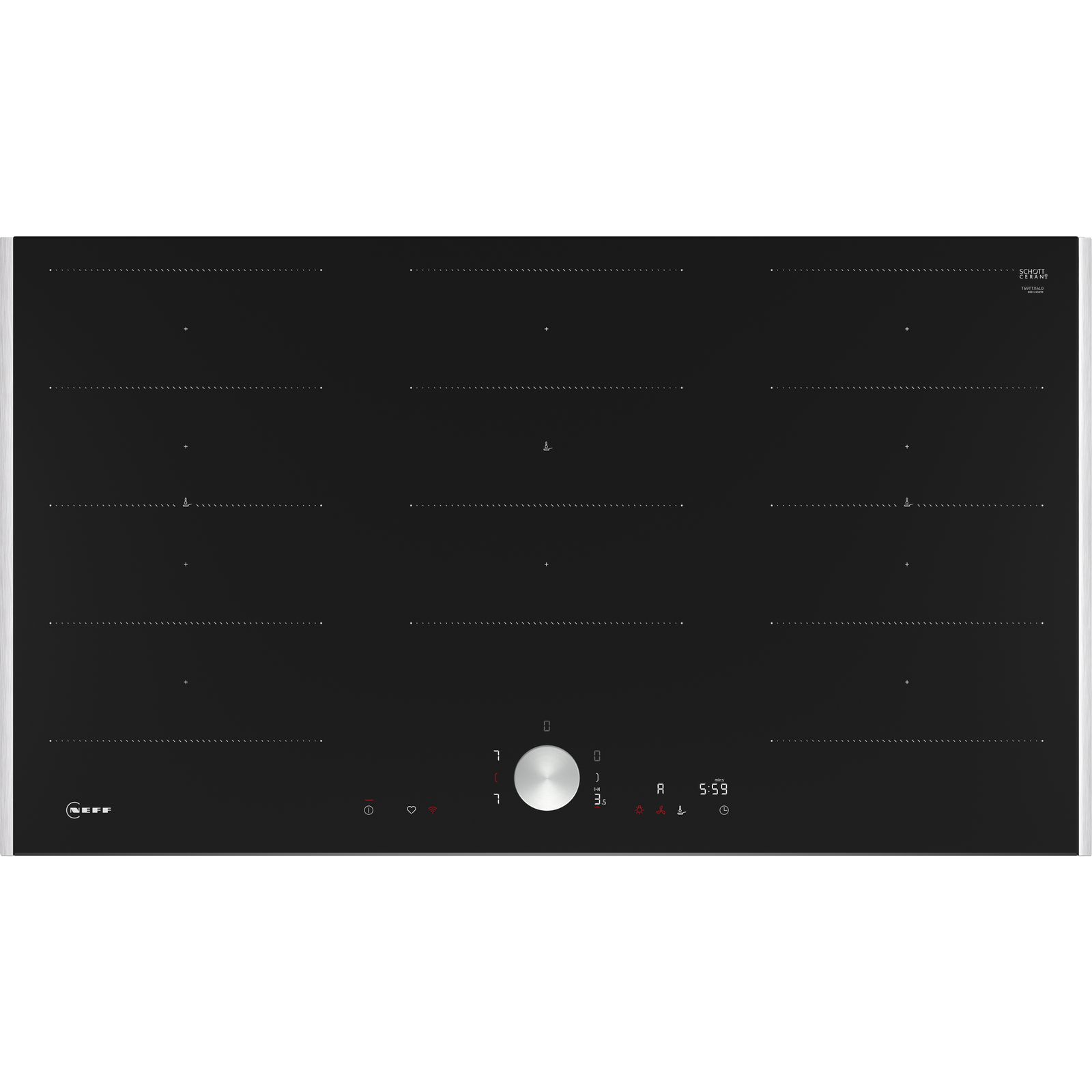 Neff N 90 Fekete Beépített 90 cm Zónás indukciós főzőlap 5 zóna (T69TTX4L0)