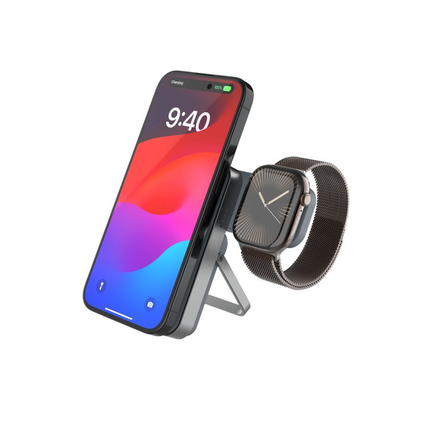 FIXED MagZen 5 5000mAh Power Bank állvánnyal szürke