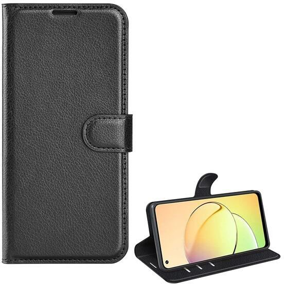 Gigapack Realme 10 bőr hatású prémium fliptok fekete (GP-139595) (GP-139595)