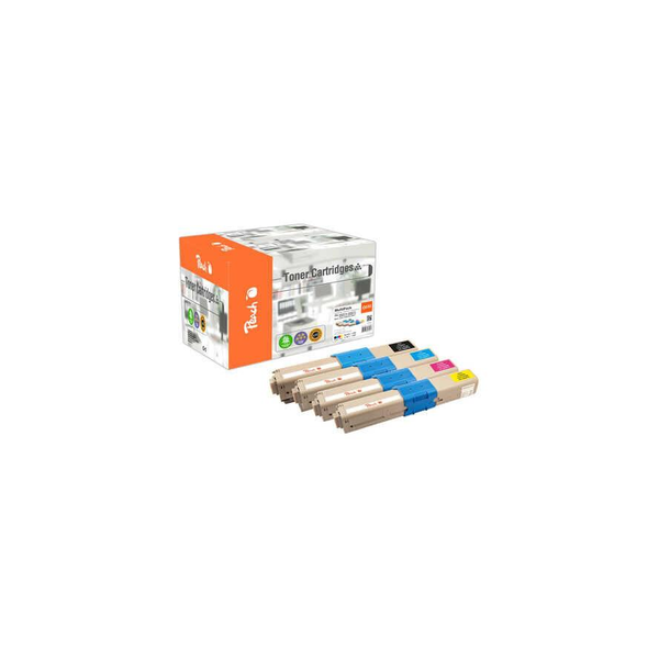 Peach 112100 tonercartridge 4 stuk(s) Compatibel Zwart, Cyaan, Magenta, Geel