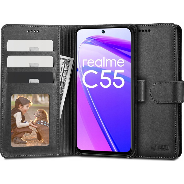 Flipové pouzdro Tech-protect pro realme C55, černé