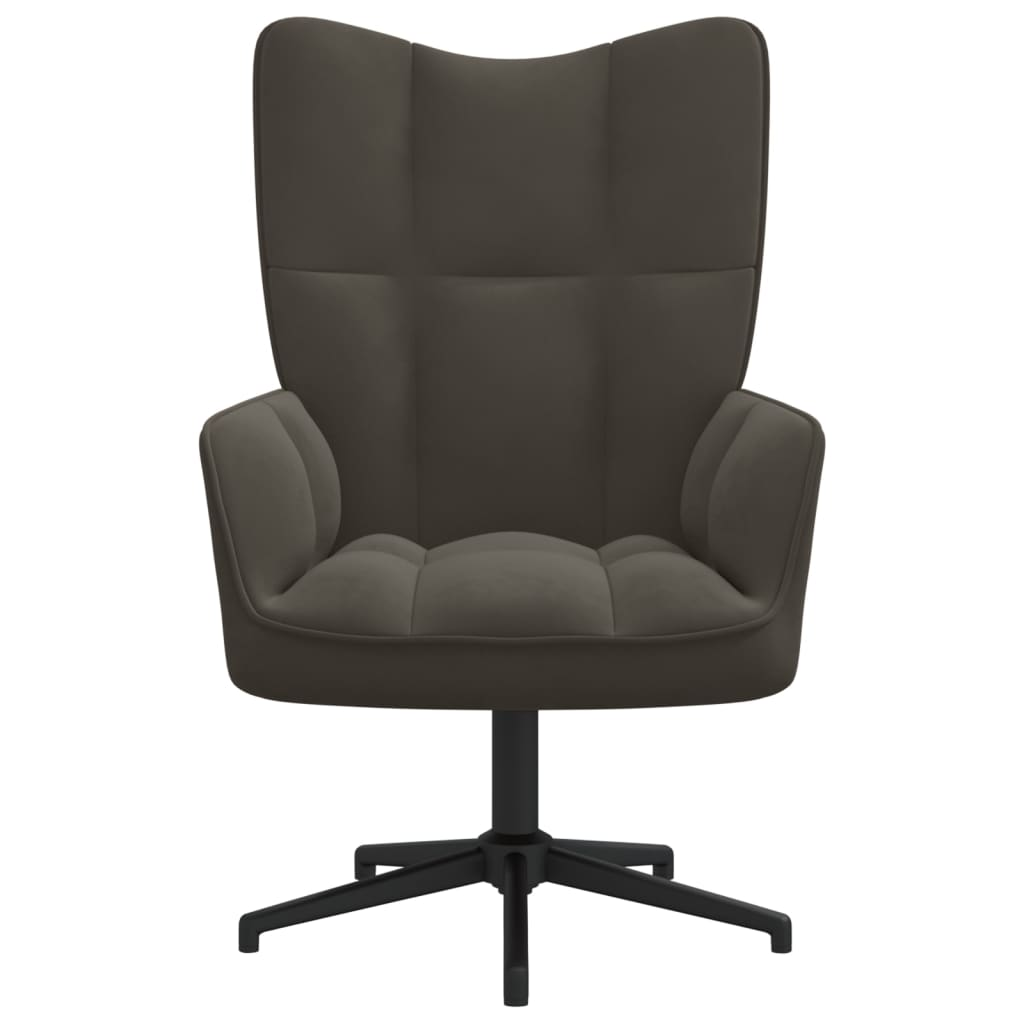 sötétszürke bársony pihenőfotel (328096)