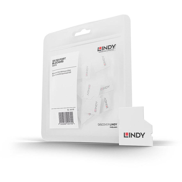 Lindy 40479 portblokering SD card Hvid Acrylonitrilbutadienstyren