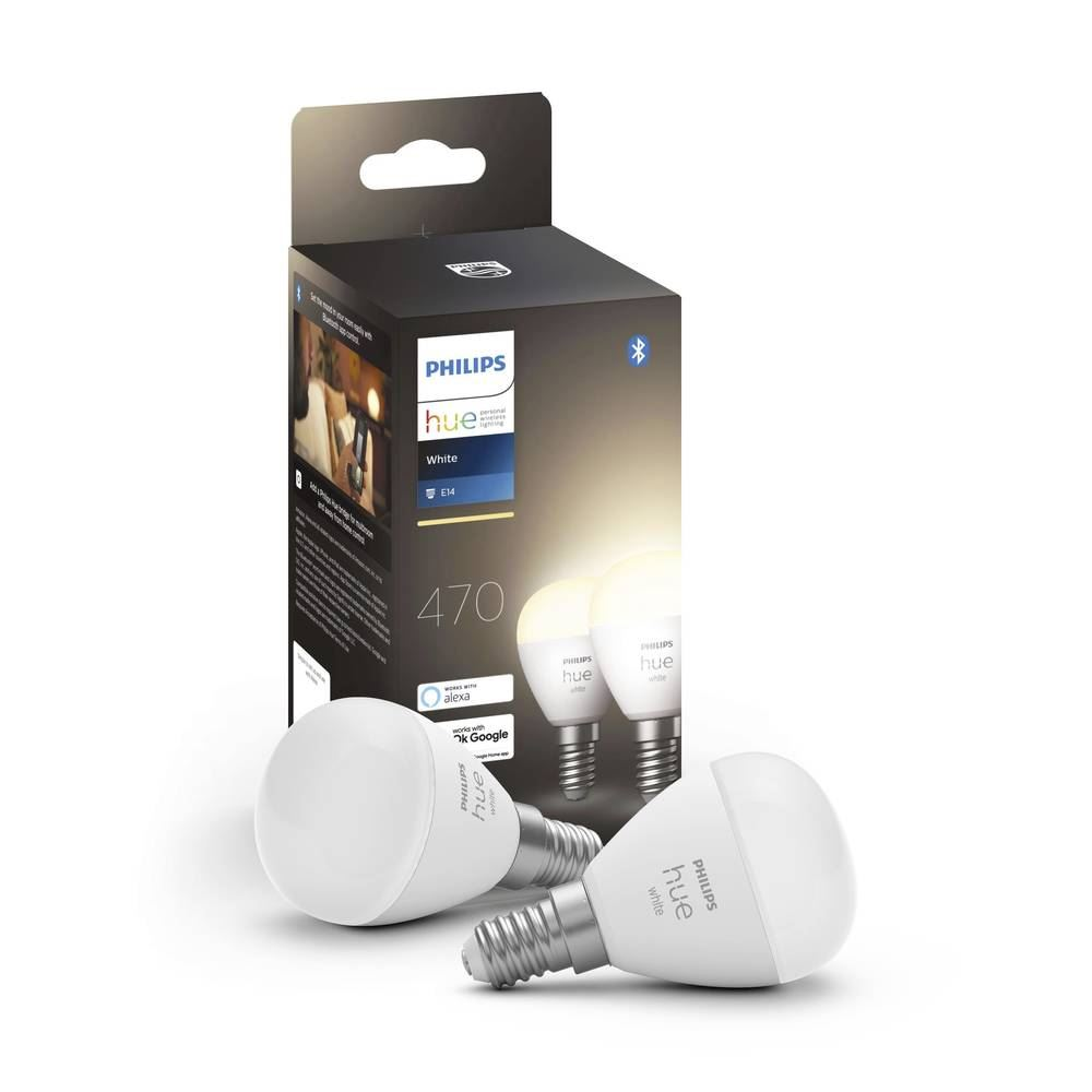 Philips Lighting Hue LED fényforrás White E14 Luster Melegfehértől a hidegfehérig 2db (871951435677100) (871951435677100)