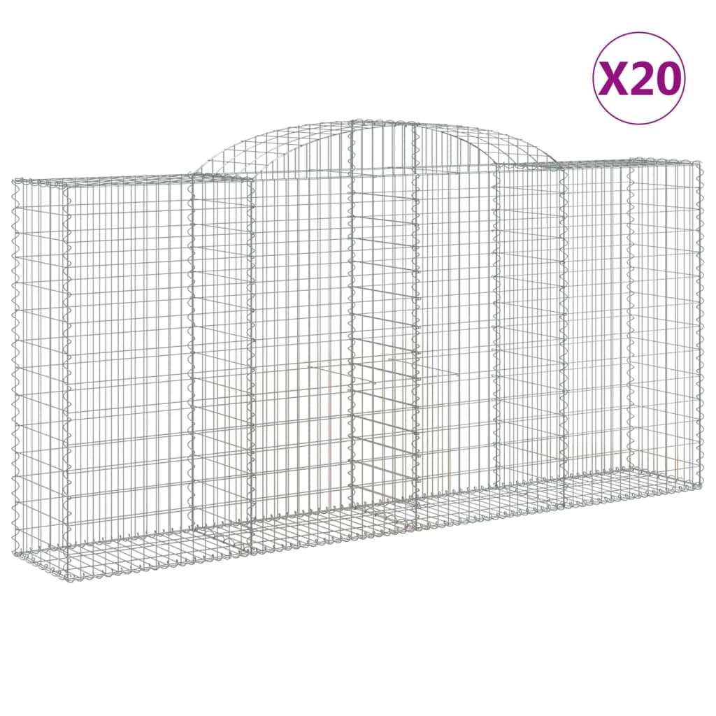 20 db íves horganyzott vas gabion kosár 300x50x140/160 cm (3146751)