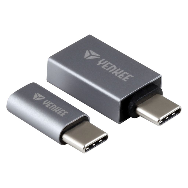 Комплект преходници от USB-C към MicroUSB и USB-A Yenkee FT0628