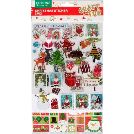  Craft with Fun CF OZDOBA BN NAKLEJKI 3MIX 16X29 12/288