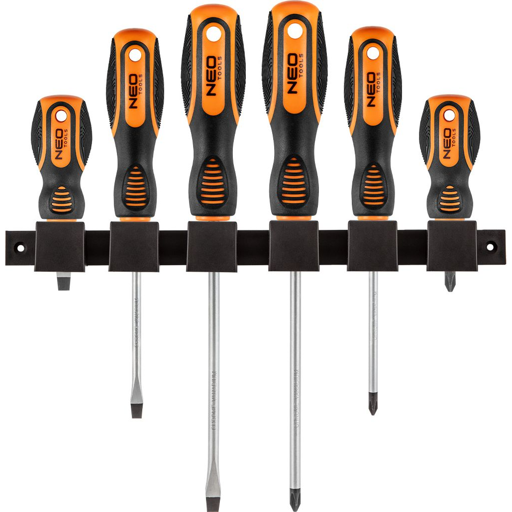 NEO 04-193 Csavarhúzó Készlet, Fali Tartóval, 6db (04-193)