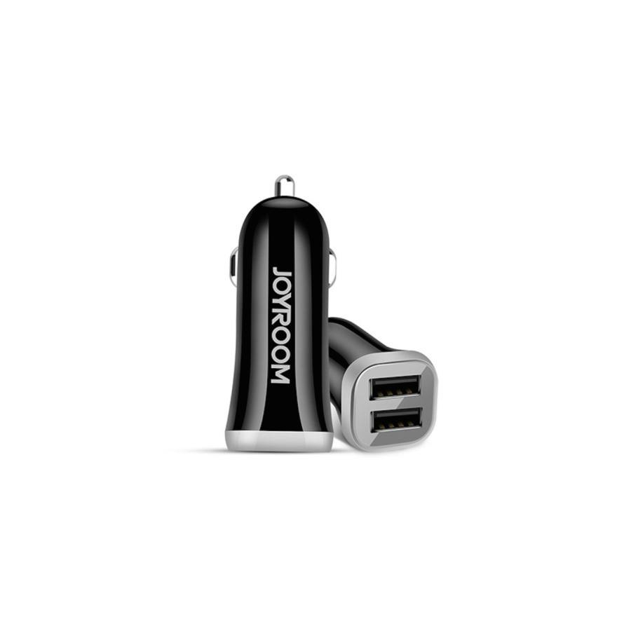 Joyroom C-M216 Autós 2xUSB töltőfej + USB - MicroUSB Adatkábel 1m - Fekete (6956116770211)