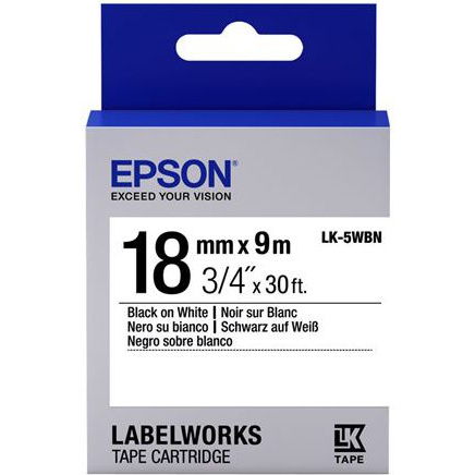 TAPE LK-5WBN STD BLK-/WHT 18/9 .