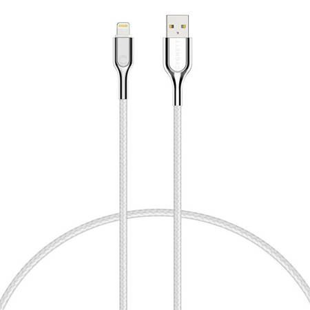 Lightning към USB кабел, Cygnett Armored, 2.4A 12W, 0.1m, бял