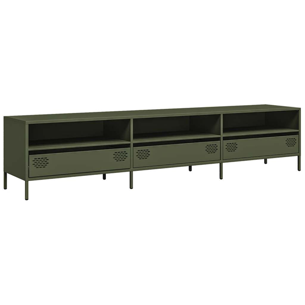 Mueble Tv Acero Laminado En Frío Verde Oliva 202x39x43,5 Cm Vidaxl