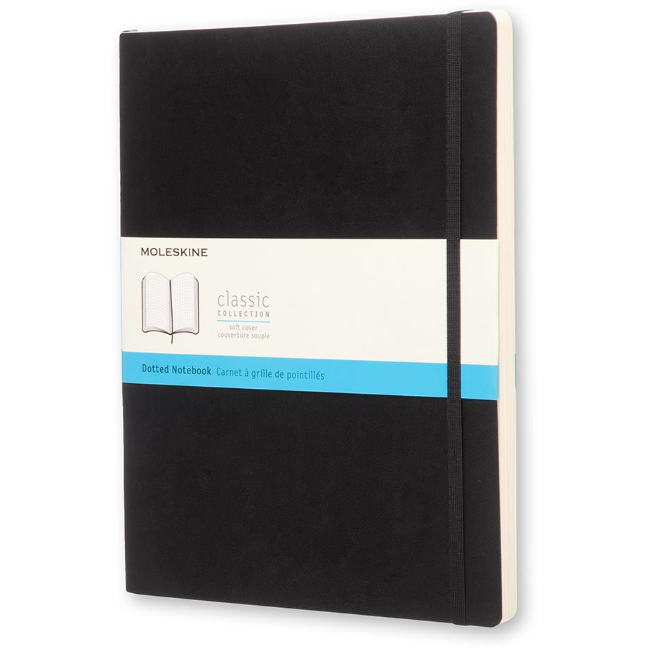 MOLESKINE XL, puha borító, pöttyös, fekete (QP624)
