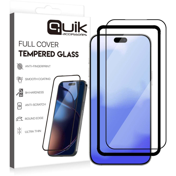 Quik Accessories Full Cover Tempered Glass for Samsung Galaxy S26 Plus