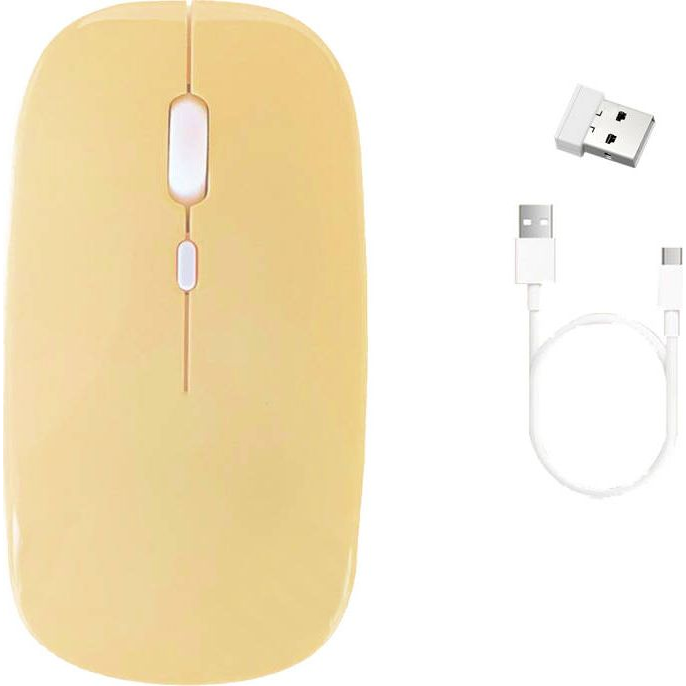Strado Dual Vezeték Nélküli Egér Bluetooth + 2.4GHz Sárga (5907694859189)