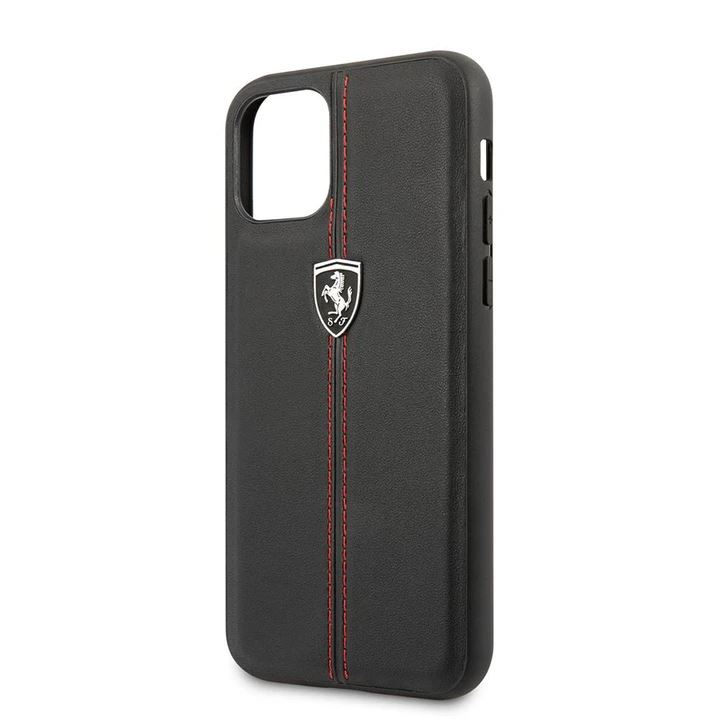 Ferrari GEN iPhone 11 Pro függőlegesen csíkozott kemény tok fekete (FEHDEHCN58BK) (FEHDEHCN58BK)